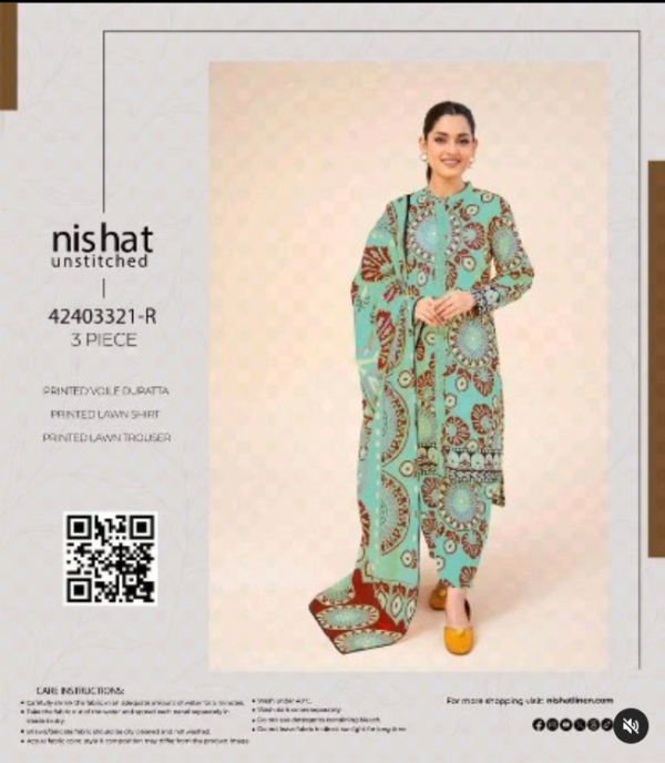 Nishat 42403321-R 3 Piece Unstiched