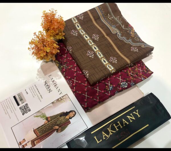 3 Pcs Lakhany Women's Unstitched Printed Suit LG-RL-0106